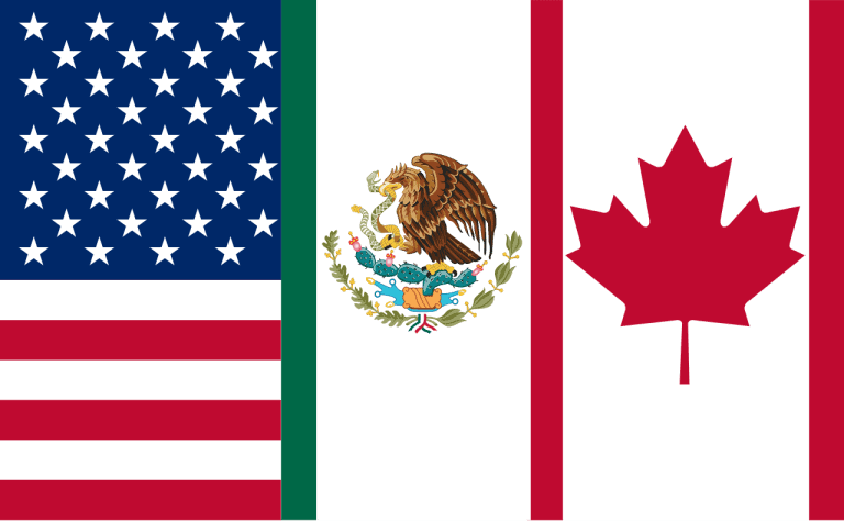 flags of the north american free trade agreement