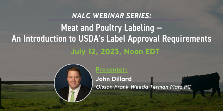NALC Announcement of John Dillard's Meat and Poultry Labeling Webinar