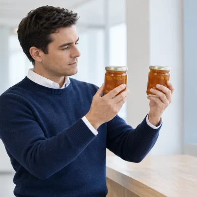 Food importer comparing two identical jars of preserves, the kind of question a tariff classification attorney resolves
