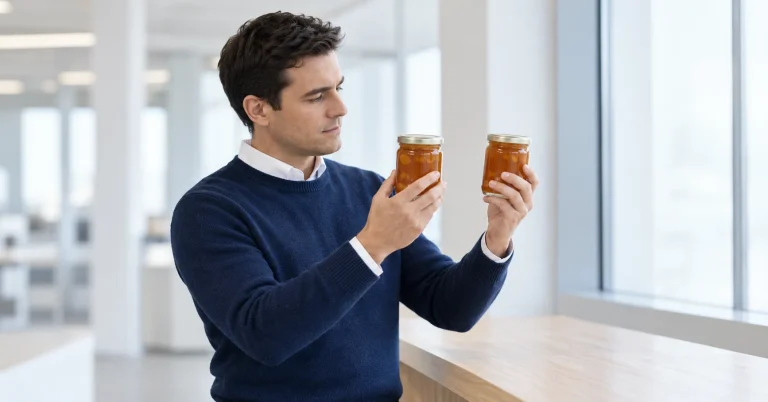 Food importer comparing two identical jars of preserves, the kind of question a tariff classification attorney resolves